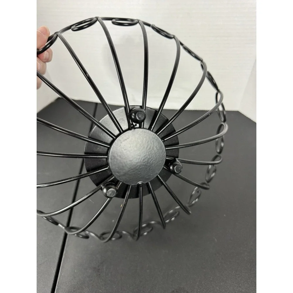 Metal‎ Fruit basket centerpiece black scroll